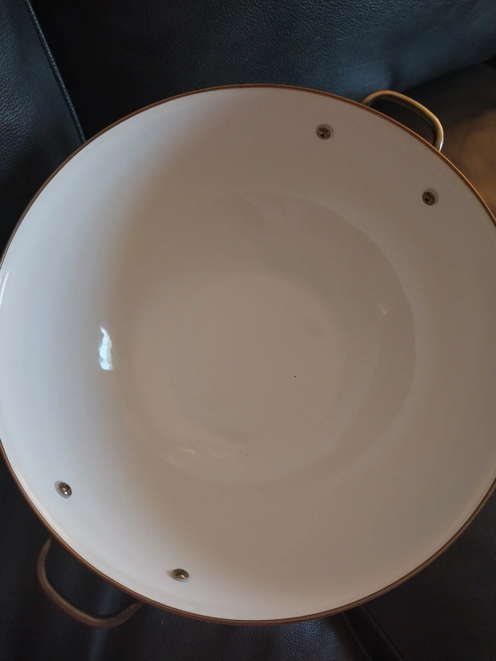 MacKenzie-Childs Pink and White Check Pedestal Bowl with Gold Rim